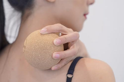 Cork Massage Ball, Natural Cork Material, 8cm Diameter, Round Shape Yoga Ball with Engraved Logo