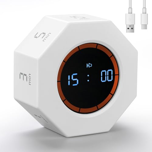 Rechargeable Pomodoro Timer, Small Gravity Timer (Pearl White) - color: Pearl White