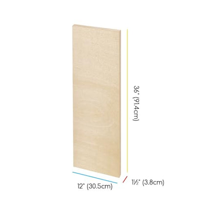 MEEDEN Unfinished Wood Canvas Board:12x36 Canvas Panel Pack of 2 | 1-1/2" Deep Wooden Panel Board, Blank Cradled Wood Art Board for Painting - Rectangle - size: 12"x36"- 2 Pack