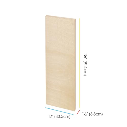 MEEDEN Unfinished Wood Canvas Board:12x36 Canvas Panel Pack of 2 | 1-1/2" Deep Wooden Panel Board, Blank Cradled Wood Art Board for Painting - Rectangle - size: 12"x36"- 2 Pack