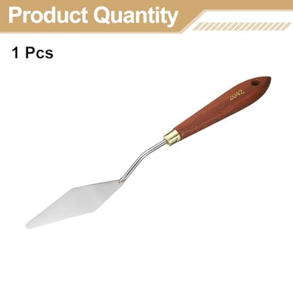 HARFINGTON Palette Knife Painting Tool 3.54" x 1.18" Stainless Steel Teardrop Blade 9.45" Length Spatula Painting Pallet Knives with Hole Beech Wood Handle for Oil Acrylic Canvas, Red/Silver - size: 9.45" x 1.18" x 3.54"