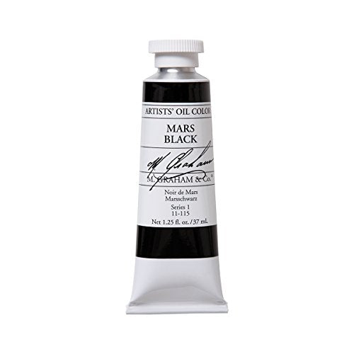 M. Graham Artist Oil Paint Mars Black 1.25oz/37ml Tube - color: Mars Black, size: 1.25 Fl Oz (Pack of 1)