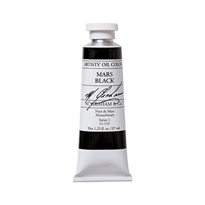 M. Graham Artist Oil Paint Mars Black 1.25oz/37ml Tube - color: Mars Black, size: 1.25 Fl Oz (Pack of 1)