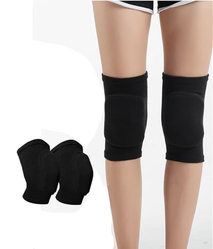 YYaaloa Knee Pads for Women, Soft Dance Knee Pads Wrestling Knee Pads Volleyball, Dancing, Football, Yoga, Basketball, and Skating Work Flexible Elastic Knee Support (Black, Medium) - color: Black, size: Medium