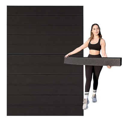Extra Wide & Large Foldable Yoga Mat, 72" x 48", 6mm/8mm Thick - color: Black, size: 48" x 72" x 1/4"
