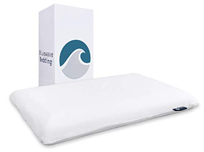 Bluewave Bedding Super Slim Gel Memory Foam Pillow for Stomach and Back Sleepers - Thin, Flat Design for Cervical Neck Alignment and Deeper Sleep (3.25-Inches Height, Standard Size) - size: 3.25"H (Standard), style: Gel Memory Foam