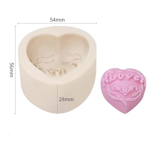 Resin Mold Clay Mold Jewelry Resin Casting Mold Candle Making Molds Craft Supplies 3D Mold Silicone Mold for Resin Casting Mold (heart-4-pack) - color: heart-4-pack