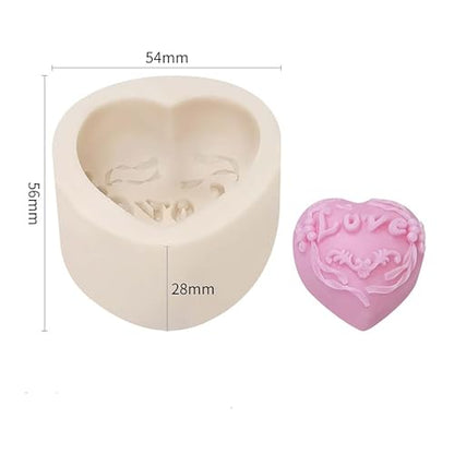 Resin Mold Clay Mold Jewelry Resin Casting Mold Candle Making Molds Craft Supplies 3D Mold Silicone Mold for Resin Casting Mold (heart-4-pack) - color: heart-4-pack