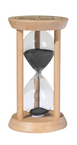 SuLiao Wooden Sand Timer 1 Minute Hourglass, Beech Sand Clock, Small Black Sand Watch 1 Min, Reloj De Arenai Hour Glass Sandglass for Home Office Wedding Decorative Game Classroom - color: Black, size: 1 Min