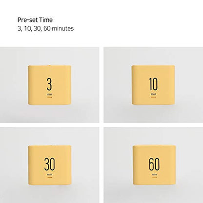 mooas Multi Clock Time Cube Timer, Alarm, Backlight, Productivity (Yellow) - color: Yellow