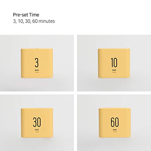 mooas Multi Clock Time Cube Timer, Alarm, Backlight, Productivity (Yellow) - color: Yellow