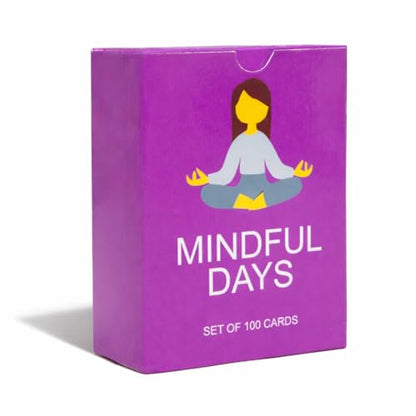 100 Mindful Days - Daily Mindful Activity Cards – Self-Care & Gratitude Prompts for All Ages | Portable Travel Deck for Mental Wellness, Focus & Stress Relief - style: Daily Activity Cards
