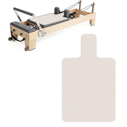 QCWN Non-Slip Pilates Reformer Mat Cover, 39" x 24" Pilates Machine Towel with Headrest Cutout, 0.8mm Sweat-Wicking Micro-Suede Foldable Mat for Female Pilates Enthusiast Exercise Matfor Pilate Training Yoga - color: Beige