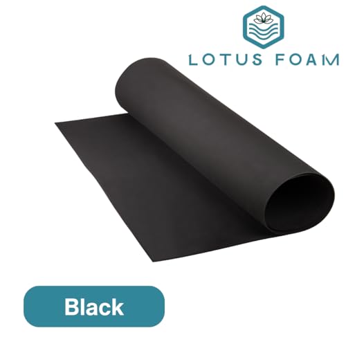 LotusFoam EVA Foam Sheet 3mm – 44"x 85" Craft Foam for Cosplay, Costumes & DIY, High Density 130 kg/m3, Heat Shapeable, Paintable, 35 Colors (Black) - Black - color: Black