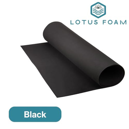 LotusFoam EVA Foam Sheet 3mm – 44"x 85" Craft Foam for Cosplay, Costumes & DIY, High Density 130 kg/m3, Heat Shapeable, Paintable, 35 Colors (Black) - Black - color: Black
