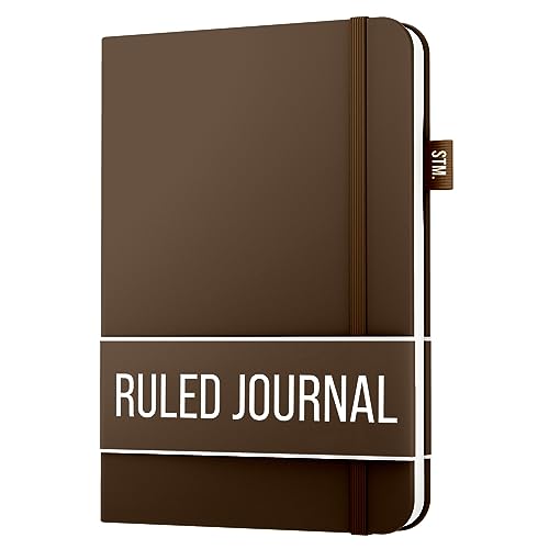 Lined Journal Notebook for writing | Ruled 150 pages, 120gsm Thick Paper with Sticky Notes,pen loop, elastic band, leather hard cover | Scribbles That Matter A5 journals for writing, 5.75x8.2 inches - color: Brown