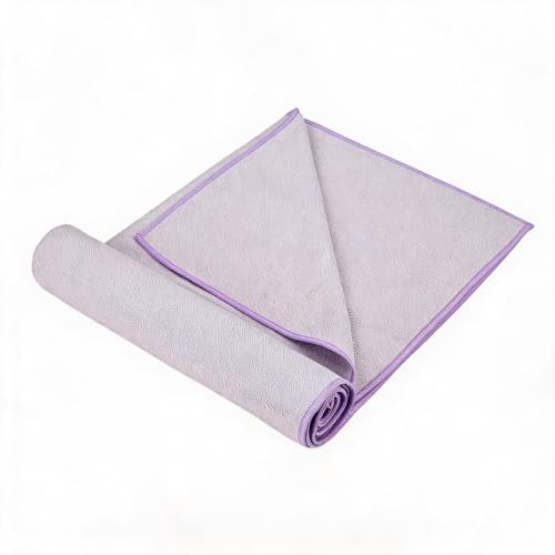 PrecisionAuto Non-Slip Microfiber Yoga Mat Towel - color: Light Purple