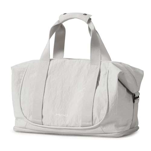 mixi Travel Tote Bag for Women Large Expandable Travel Bag Waterproof Lightweight Carry On Personal Item Handbag - color: Light Gray