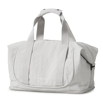 mixi Travel Tote Bag for Women Large Expandable Travel Bag Waterproof Lightweight Carry On Personal Item Handbag - color: Light Gray