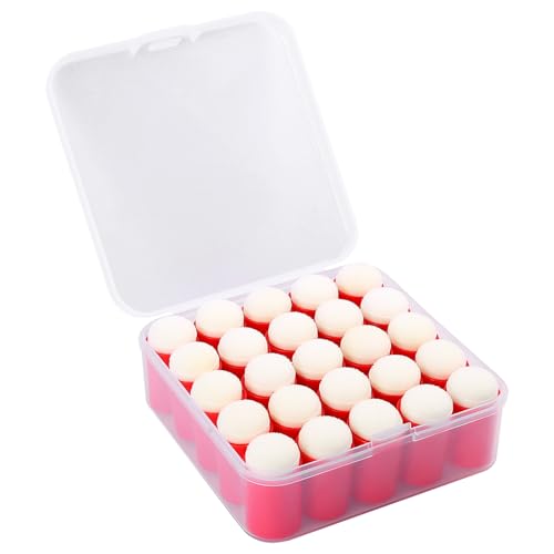 25 Pieces Sponge Daubers W/Storage Case - Great for Applying Ink, Chalk, Paint, and More to Your Projects - Fits Over The Finger and Makes Blending Accuracy Easier - color: Red