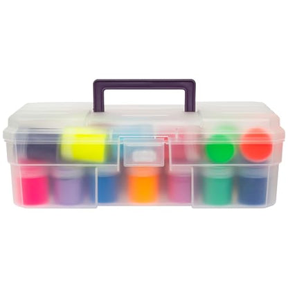 Akro-Mils 12-Inch ProBox Plastic Art Supply, Hobby or Craft Storage Toolbox, Model 09912CLPUR, (12" x 5-1/2" x 4"), Clear (Pack of 6) - size: 6 Pack