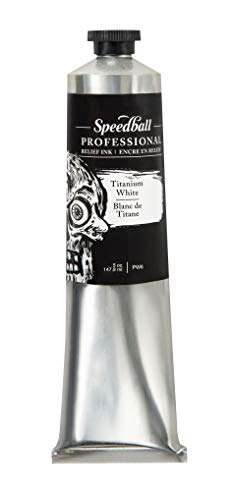 Speedball Professional Relief Ink, Titanium White, 5 Ounce Tube - color: Titanium White, size: 5 fl oz