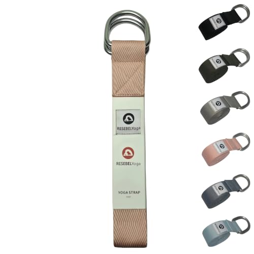 Yoga Strap for Stretching, Non-Elastic Yoga Belt with D-Ring | Thickened cotton strap in 6ft & 8ft sizes for Pilates, gym workouts, physical therapy, flexibility and posture support - color: Pink, size: 8Feet/2.4M