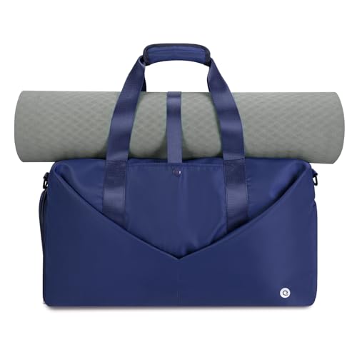 Ceneda 20" Gym Bag for Women with Wet Pocket & Shoe Compartment, Lightweight Duffel Waterproof Carry On Duffle for Travel, Yoga, Overnight (Navy Blue) - color: Navy Blue