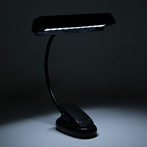 Music Stand Light, Clip on LED Lamp with 10 Bright LEDs, 360° Adjustable Gooseneck, USB or Battery Powered for Piano, Sheet Music, Desk, Travel