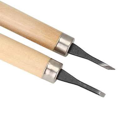 MOPFOL Wood Carving Tools 4 Pcs Set – Professional Engraving Knives for Woodworking & Rubber Stamp Craft, Comfort Grip Handles(#1) - size: #1