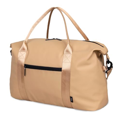 Jadyn Lola Travel Bag, Weekender/Overnight Duffel, Gym Tote Bag for Women, Men - color: Camel