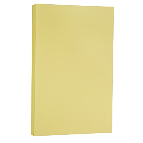 JAM PAPER Legal Vellum Bristol 65lb Cardstock - 8.5 x 14 Coverstock - 147 gsm - Yellow - 50 Sheets/Pack - color: Yellow, size: 8.5" x 14"