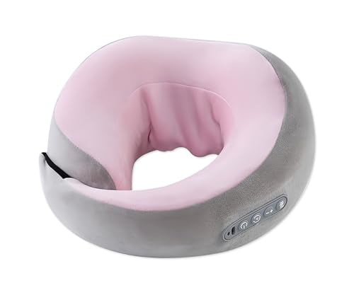 Neck Massager with Heat - Deep Tissue Neck Pain Relief U-Shape Design Electric Massager Pillow for Travel Office Home Shiatsu Neck Massager Gifts for Men Women Dad Mom, Pink - color: Pink