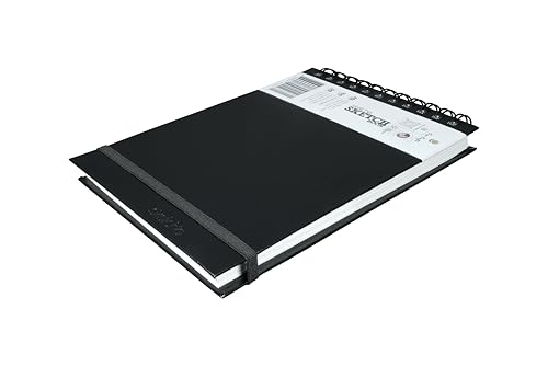 Creo Crafts SketchO WireO Sketchbook A5 Landscape - Spiral Bound Hardcover, 128 Pages (64 Sheets), 140 GSM Natural Shade Acid-Free Paper for Acrylic, Gouache, Sketching & Journaling - size: A5