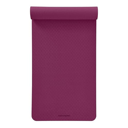 Retrospec Zuma 1/2" Yoga Mat Non Slip Exercise Mat For Pilates, Workout - color: Boysenberry