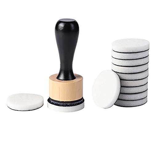 Ink Paints Mixing Blending Tool Mini Round Foam Refills, for Scrapbooking Craft, Control of Ink Placement, No More Inky Fingers Ink Blending Tool with Spare Pads for Rubber Stamping & Scrapbooking - color: 1 Handle+12 Foam Refills