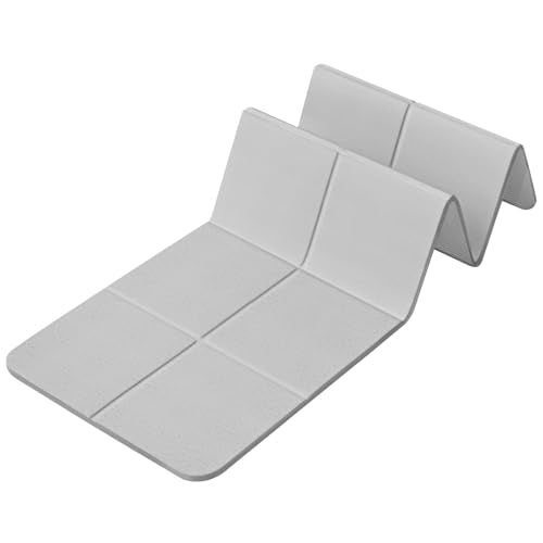 Foldable Yoga Mat for Travel 72"x 32"x 0.32"Inch, 8mm Thick Folding Exercise Mat, Outdoor Non-slip Pilates Mat for Women & Men, Wide Yoga Mat Packable for Workout and Fitness - color: Grey