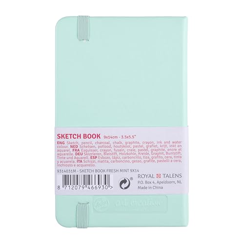 Tarens T9314-031M 452116 Art Creations Sketchbook, Drawing Notebook, 3.5 x 5.5 inches (9 x 14 cm), Fresh Mint - color: fresh mint, size: 9×14cm