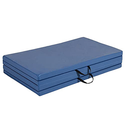 Polar Aurora 4'x10'x2 Thick Folding Gymnastics Exercise Mat Aerobics Stretching Yoga Mats - color: Blue