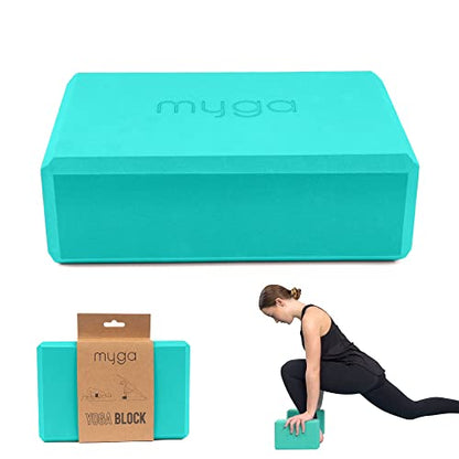MYGA Yoga Block,Lightweight EVA Foam Yoga Brick,High Density Non-Slip Block for Yoga Poses, Pilates, Balance and Flexibility - color: Turquoise, size: One Size