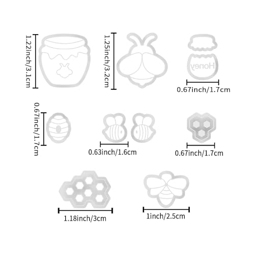 Bee Theme Polymer Clay Cutters Set – Molds, Clay Cutters for Polymer Clay, Clay Earring Tools - color: J color