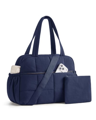 BAGSMART 여성용 소형 체육관 가방, 여행용 더플 백 2세트, 네이비, 패션 - color: 네이비