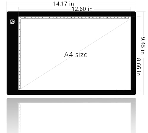 A4 Ultra-Thin Portable LED tracing Light Box Dimmable Brightness LED Art Tracing Pad for Artist Drawing Sketching Animation Stencilling and 5d Diamond Painting (Black, A4)