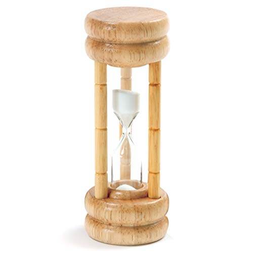 Norpro 3-Minute Glass Hourglass Sand Timer with Natural Wood Base