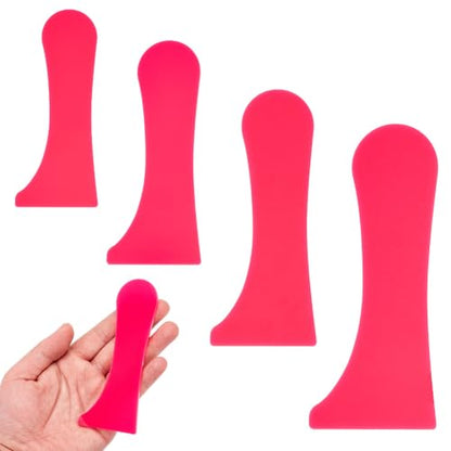 INFUNLY 4 PCS Acrylic Pottery Foot Shaping Tool Pink Pottery Wheel Rib Kit 3x8 Inch Pottery Rim Trimmer Wave Curved Clay Sculpting Utensil Clay Compressing Tool for DIY Ceramics Supplies - color: Pink
