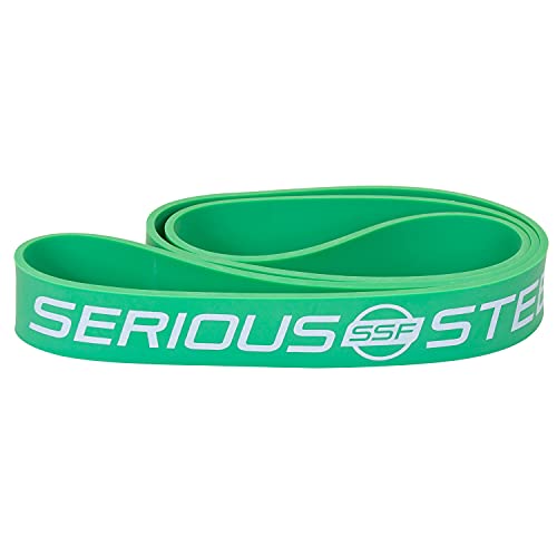 Serious Steel Fitness 81.3cm(32인치) 저항 트레이닝 밴드 (휴대용 운동 밴드 시스템 트레이닝 밴드 - 152cm(5피트 10인치) 미만의 개인에게 적합) - color: #4 그린 (22.7-54.4kg(50-120파운드)