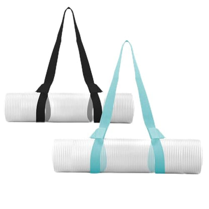 2 Packs Yoga Mat Strap for Carrying, Yoga Mat Carrier, Adjustable Yoga Mat Sling for Yoga Mat Exercise Mat - color: Black + Turquoise
