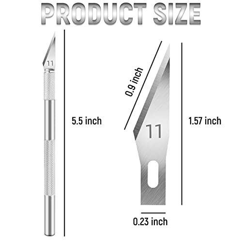 20 Pack Exacto Knife Set, Hobby Knife, SK-5 High Carbon Steel Craft Knife for Pumpkin Carving, DIY, Art, Cutting, Stencil - color: Silver, size: 20 Pack