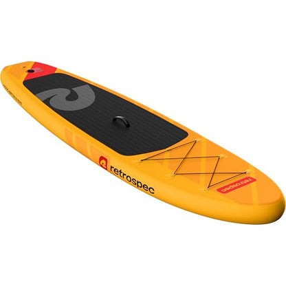 Retrospec Weekender Inflatable Stand Up Paddle Board Includes Paddle, Pump, and Accessories 10’6” Lightweight iSUP, Puncture Resistant Inflatable Paddle Board for Adults - color: Sunglow 1