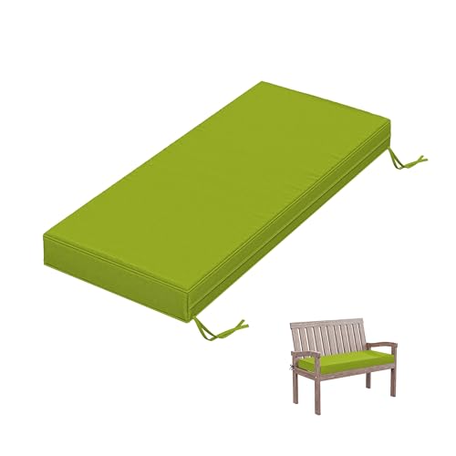 Outdoor Bench Cushion 42 X 18 X 3.5 Inch Thick Waterproof Patio Furniture Cushions, Patio Porch Swing Replacement Seat Pad with Tie Straps and Anti-Slip, for Backyard Garden, Grass Green - color: Grass Green, size: 42 x 18 x 3.5 in